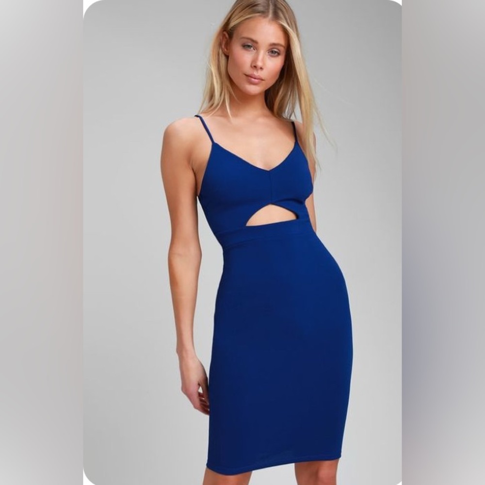Lulu's Royal Blue Backless Dress